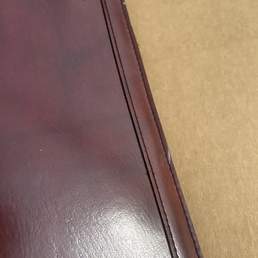 Vintage Oleg Cassini Brown Leather Look Portfolio Briefcase Organizer Taiwan